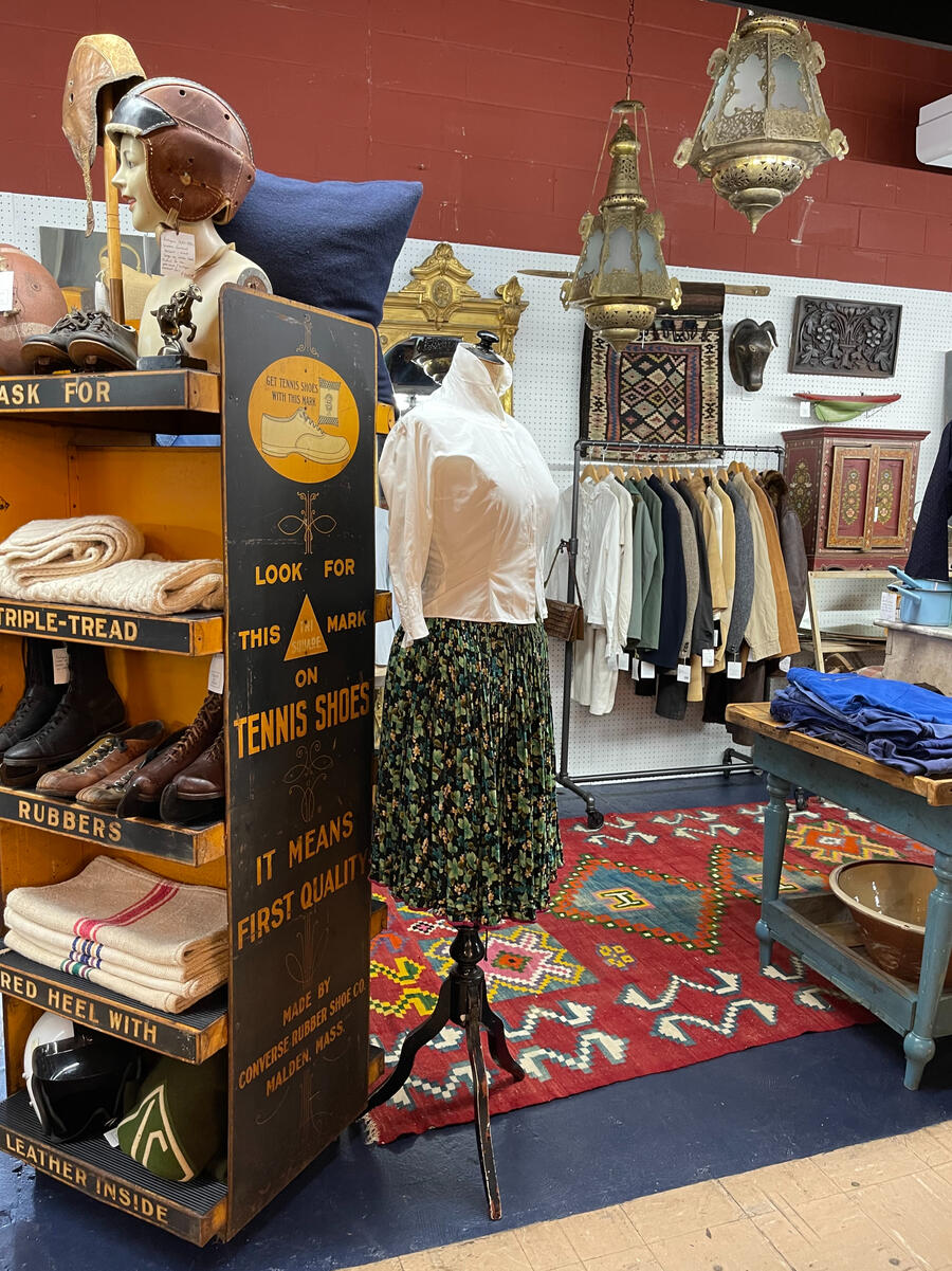 A photo of the Tinker and Nidge booth at Newburgh Vintage Emporium Warehouse.